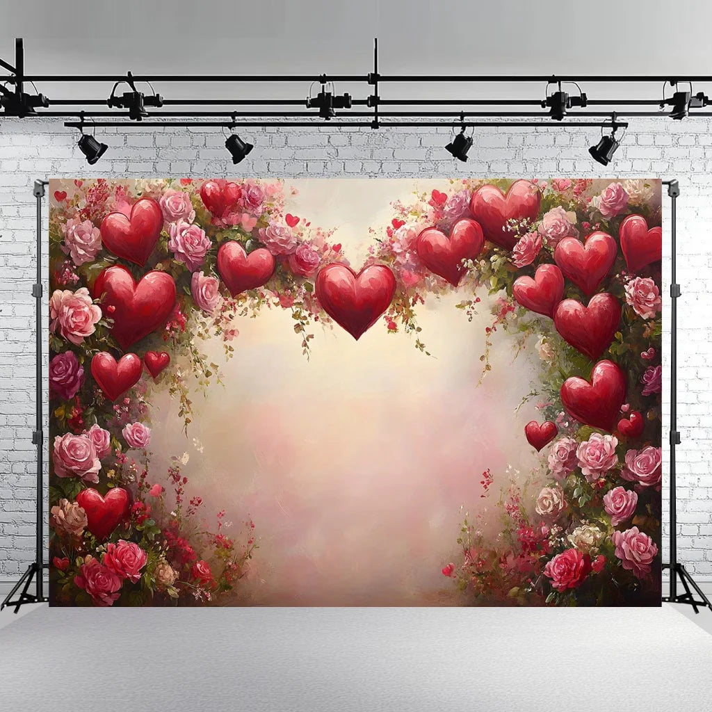 Rose Floral Background Summer Party Banner Flower Wall Wedding Birthday Decorations Bridal Marriage Backdrop Photography Studio