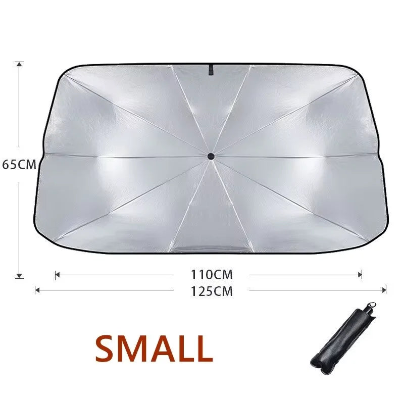 Car Sunshade Retractable Sunscreen Heat Insulation Front Windshield Parasol Anti-glare Uv-blocker Auto Internal Blocker 99.9% UV