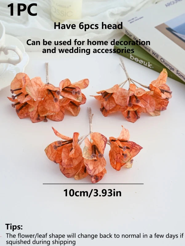 1/3PCS Artificial Flowers Bougainvillea Mini Bouquets Home Gardens Decoration Christmas Tree Garlands Handmade Wedding DIY Gifts