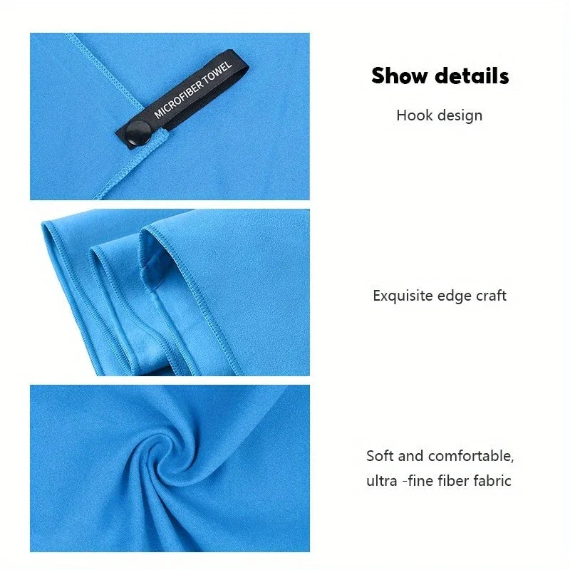 Microfiber Towel With Mesh Bag, Quick Drying Absorbent Towels For Camping, Gym Yoga, Backpacking, Hiking