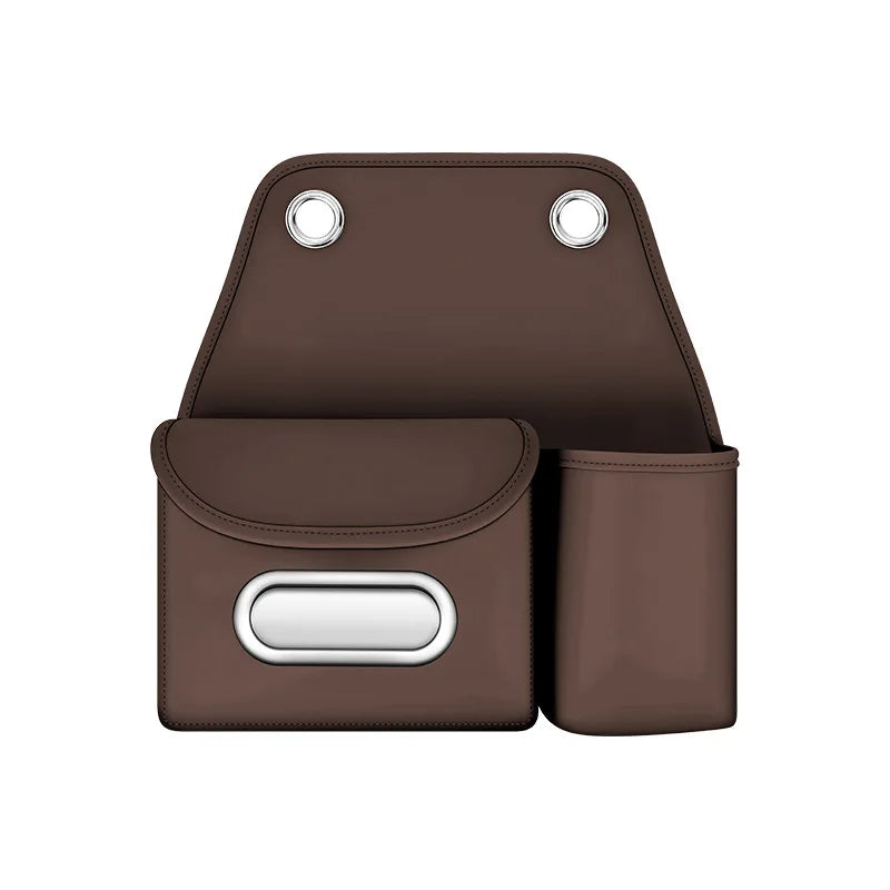 Universal Car Backseat Organizer Leather Seat Back Storage Bag with Tissue Box, Water Bottle Holder