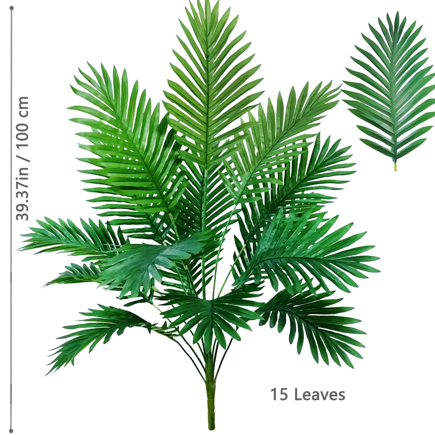 52-145cm  Artificial Palm Tree Tropical Fake Plant Green Plastic Palm Leaf Branches Suitable for Home Garden Decoration