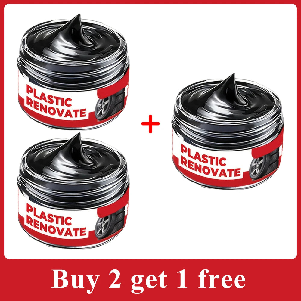Car Plastic Revitalizer, Black Plastic Trim Restorer for Doors, Dashboard, Bumper and Exterior Plastic Parts