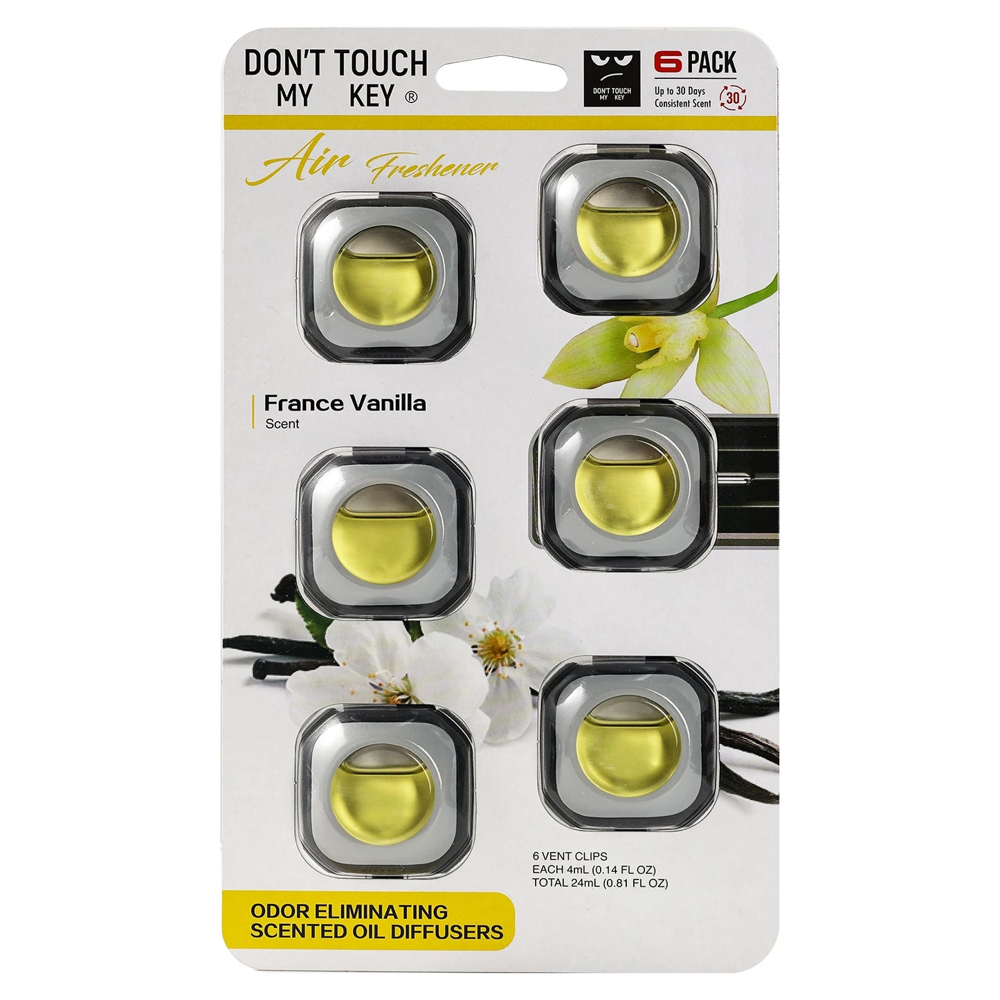 24ml 0.81 oz 6 Pack Essential Oil Diffuser Scent Fragrance Air Vent Clip Freshener Aromatherapy For Car Air Conditioning Outlet