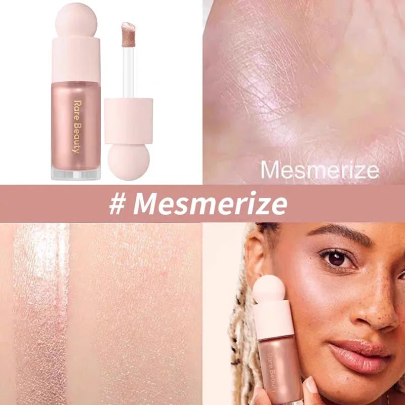 Rare Beauty Highlight Powder Luminizer Liquid Shiny with Mirror Moisturizing Lip Glaze Smooth Lightweight Face Waterproof Makeup