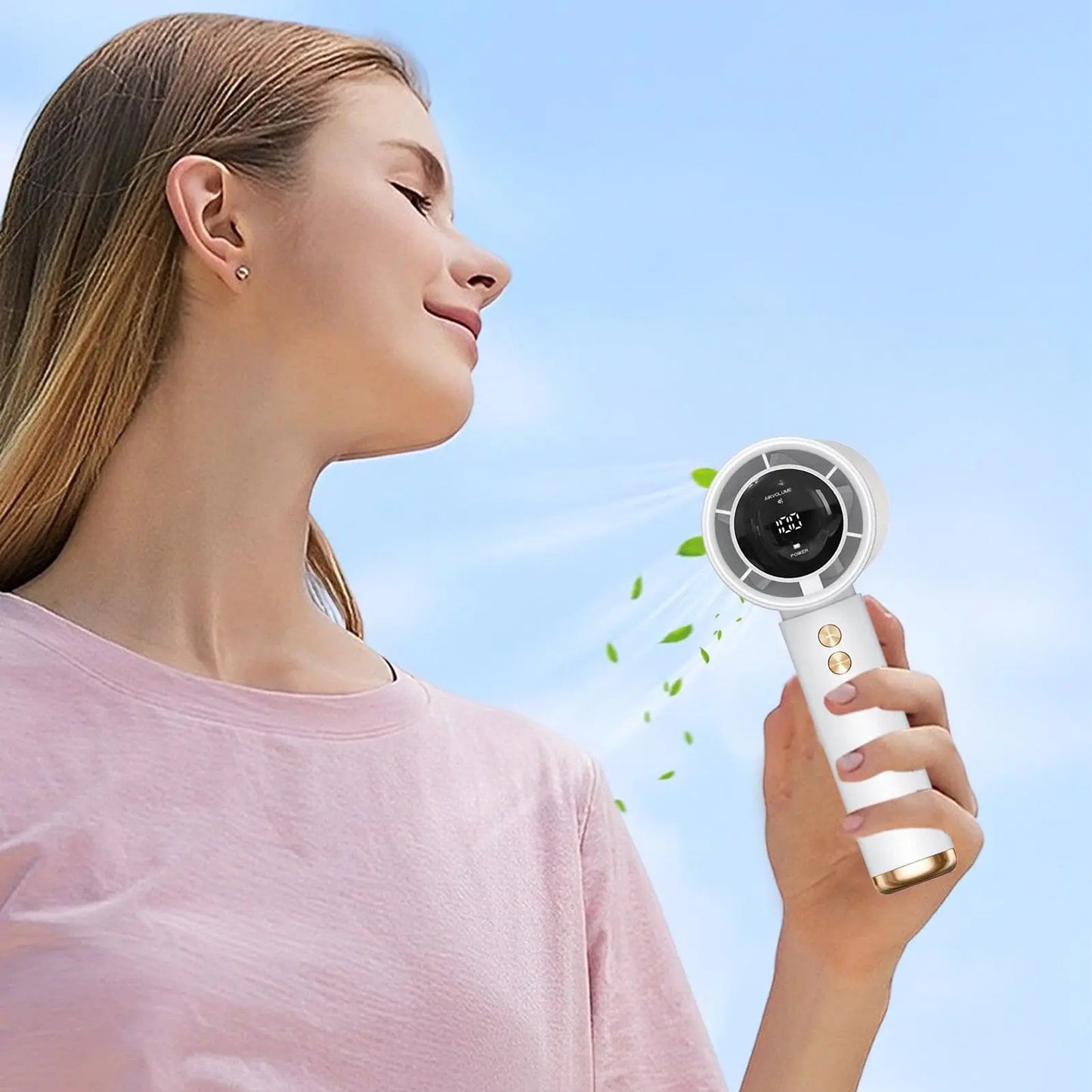 2026 USB Rechargeable Handheld Turbo Fan Mini Portable Air Cooler LED Display Quiet High Speed Adjustable