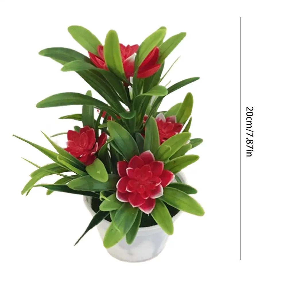 New Simulation Potted Tabletop Decoration Artificial Greenery Potted Plants Realistic Home Decor For House Tabletop Decoration