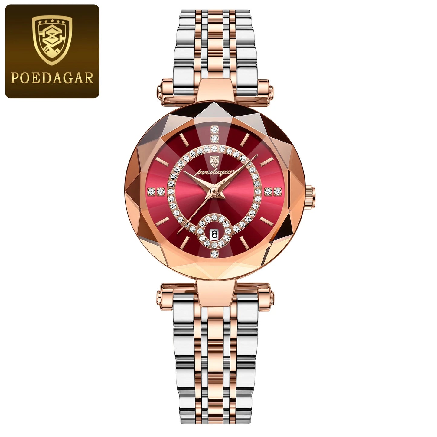 POEDAGAR Luxury Brand Women's Watches Waterproof Stainless Steel Date Ladies Wristwatch Fashion Elegant Quartz Woman Watch Reloj