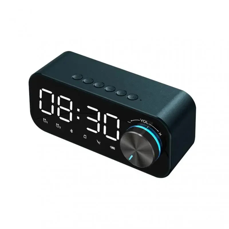 MP3 Alarm Clock, FM Radio, and Multifunction Music Player Wireless Bluetooth Speaker LED Display, Stereo Bass Bluetooth Speaker
