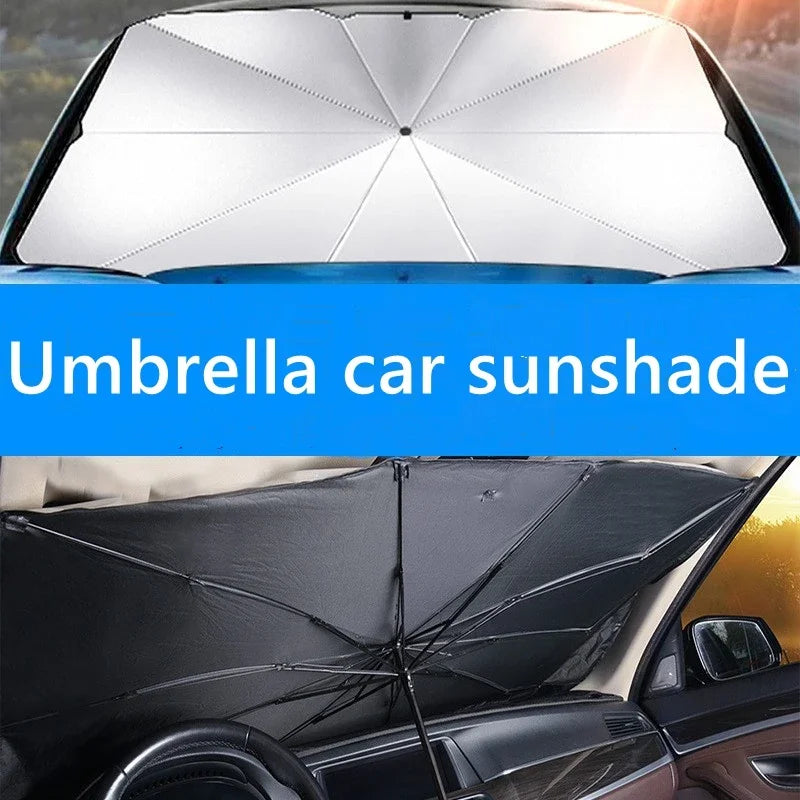 Car Sunshade Retractable Sunscreen Heat Insulation Front Windshield Parasol Anti-glare Uv-blocker Auto Internal Blocker 99.9% UV