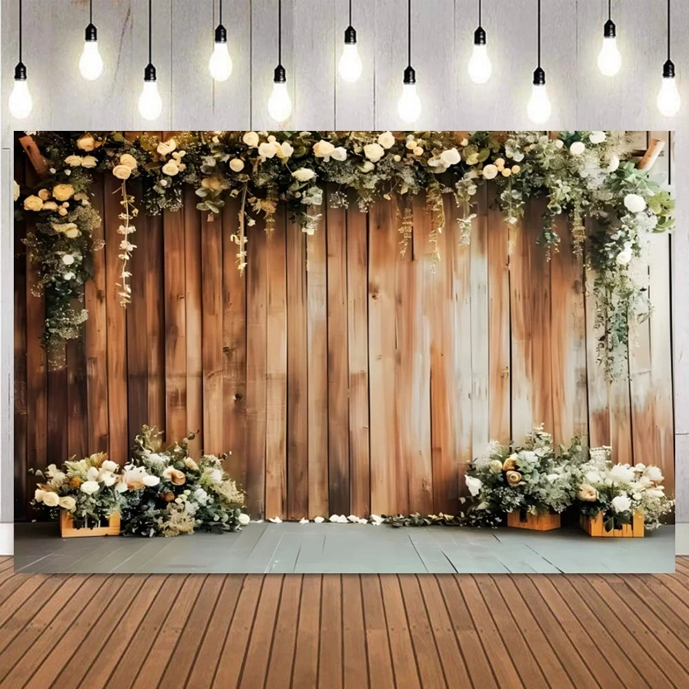 Wedding Ceremony Backdrops Flower Wall Spring Summer Bridal Shower Mr & Mrs Photography Background Photo Studio Props