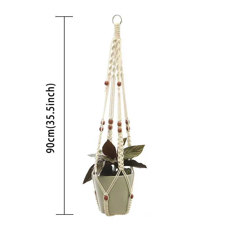 Hanging Plant Handmade Macrame Plant Hanger Flower Pot Planter Hanger Wall Decor Courtyard Garden Hanging Planter Hanging Basket
