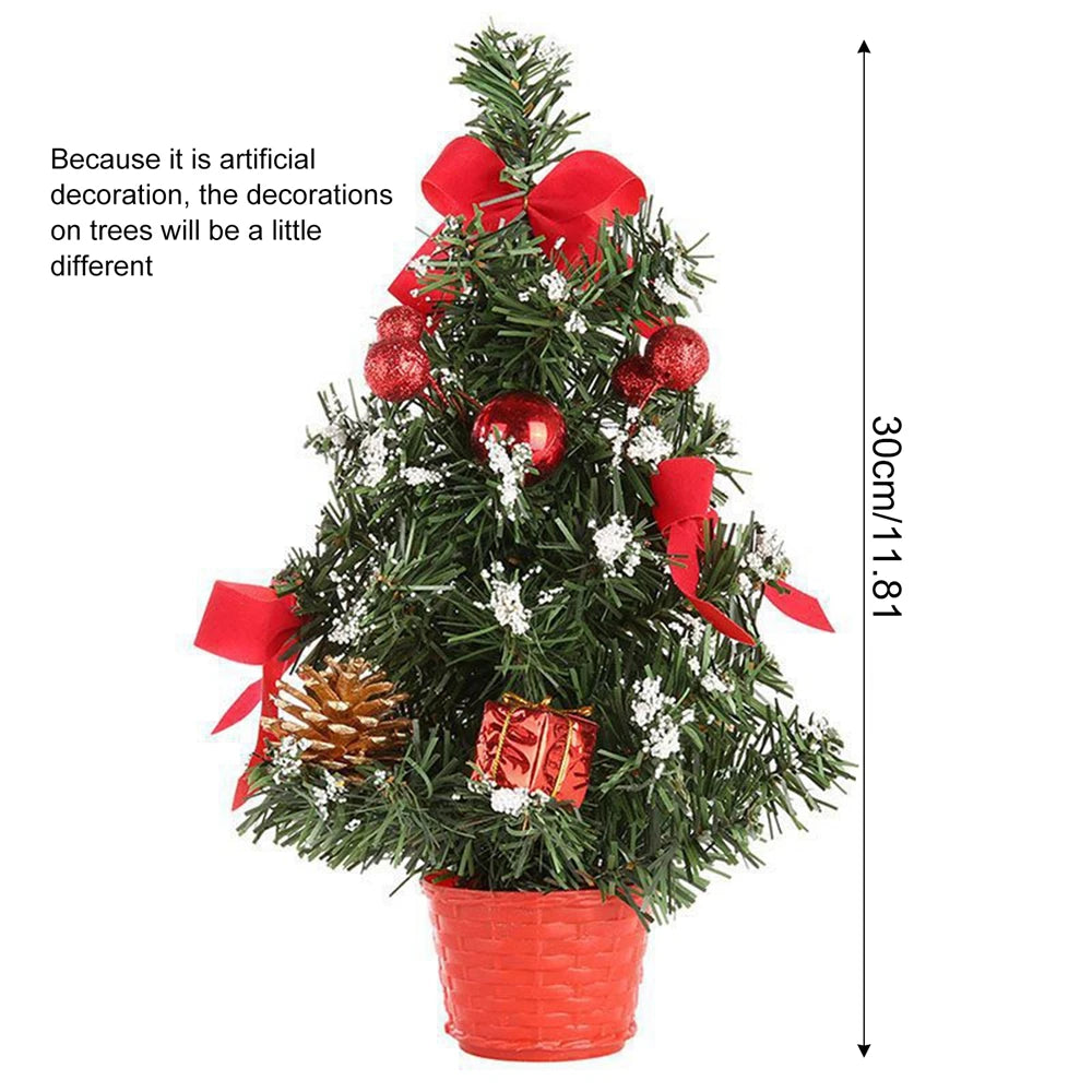 Table Mini Christmas Tree Decorations Children Home Bedroom Party 15/20/30/40cm Artificial Christmas Tree New Year Navidad Gift
