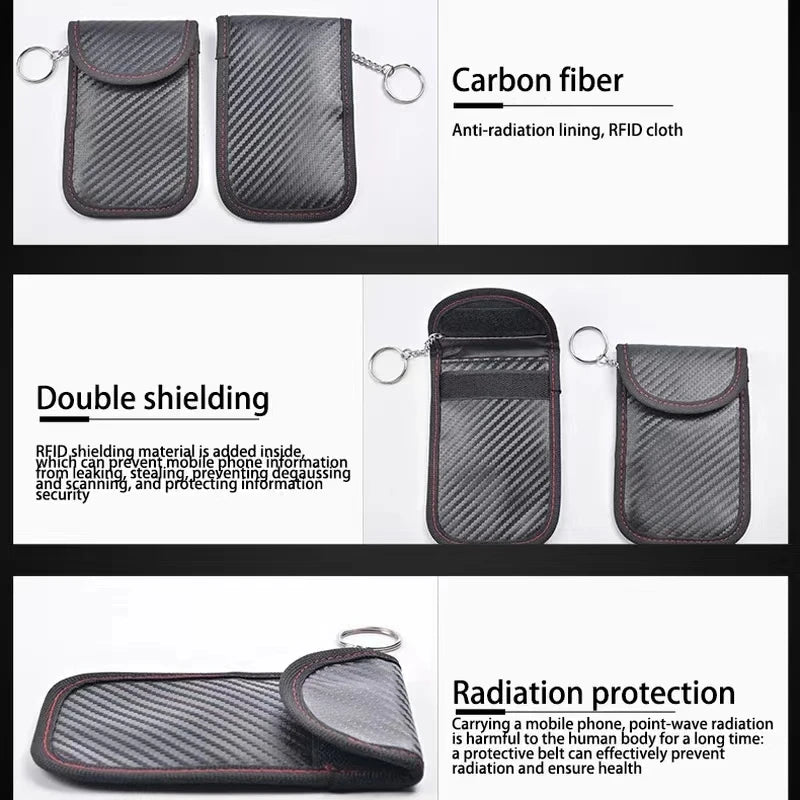 1Car Key Signal Shielding Box Faraday Cage Remote Control Package Keyless Rfid Shielding Package Car Accessories