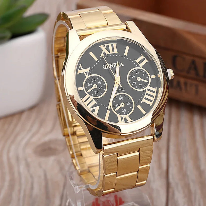 MAYZHISU Casual Quartz Watch for Women Deco 3 Eyes High-end Light Luxury Women Watches Stainless Steel Ladies Wristwatch Clock