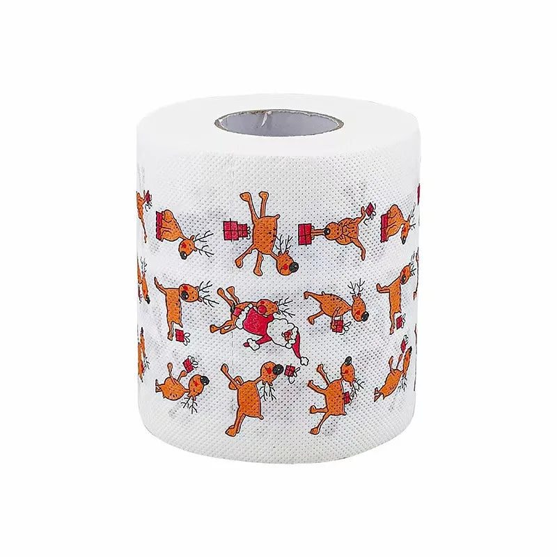 Christmas Toilet Roll Paper, Happy 2026 New Year Supplies, Xmas Tissue Roll Napkin Kitchen Tool, Home Decoration for Holidays