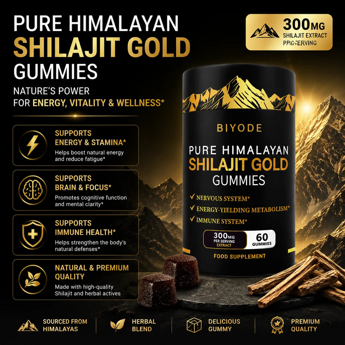 3000MG SHILAJIT GUMMIES Supplements Immune Health 2 Pack