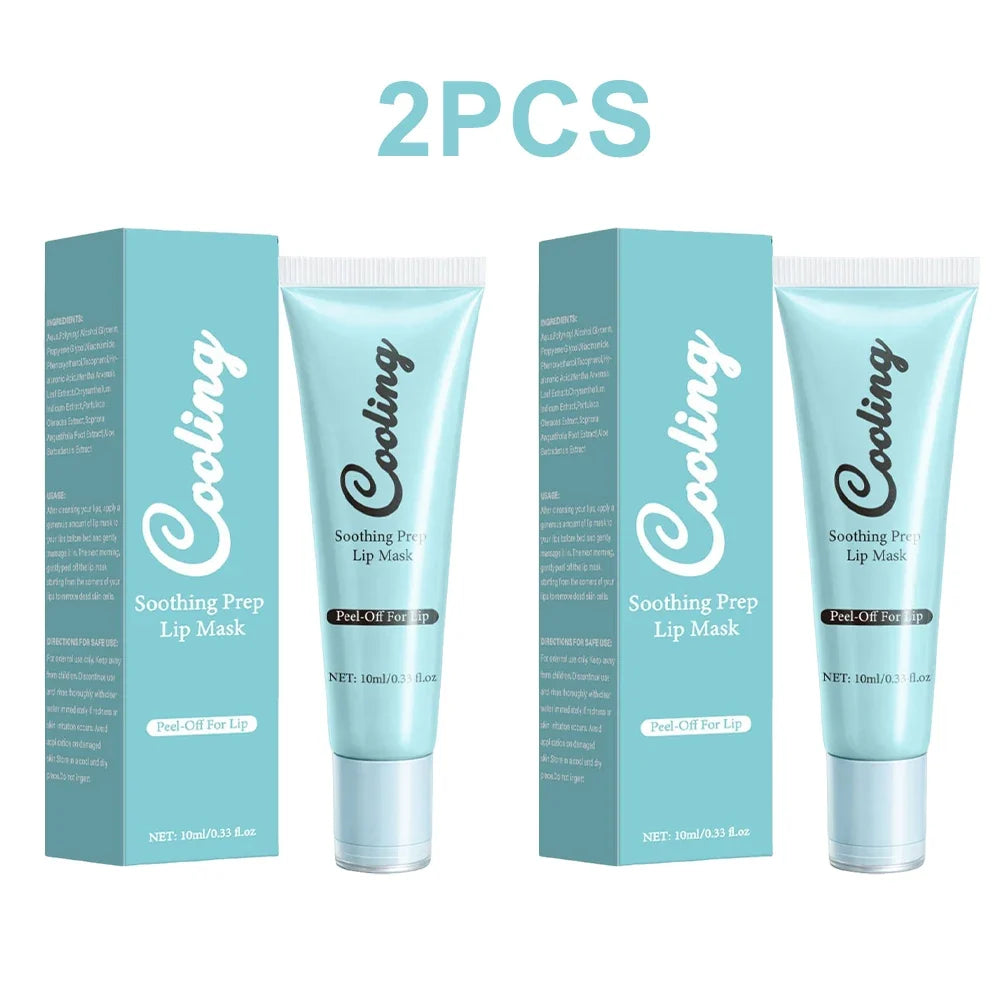 Soothing Prep Lip Mask- Cooling Peel-Off Lip Mask for Smoother Lip Prep ,Hydrating & Moisturizing Lips for Women, 10ml