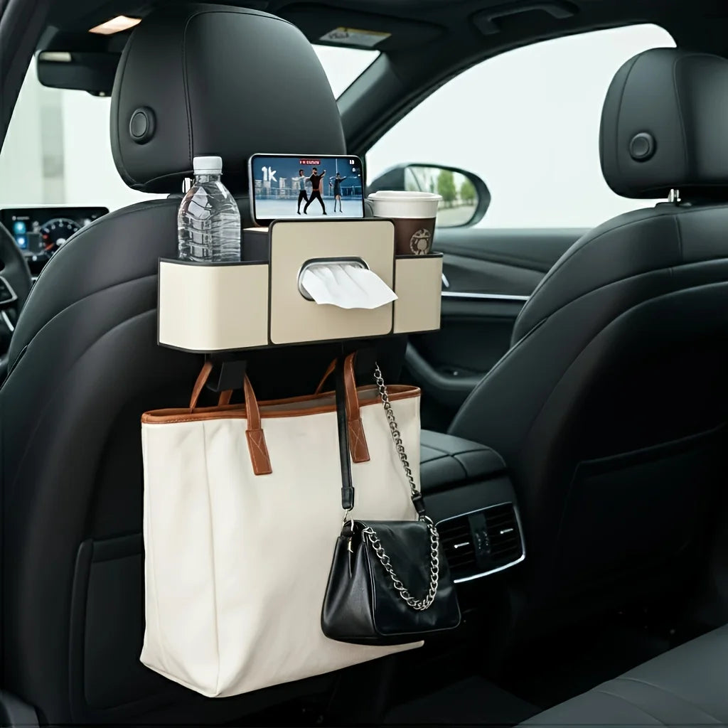 Car Seat Back Multifunctional Storage Box, Car Tissue Box, Phone Holder, Cup Holder, Car Rear Seat Backrest Storage Box