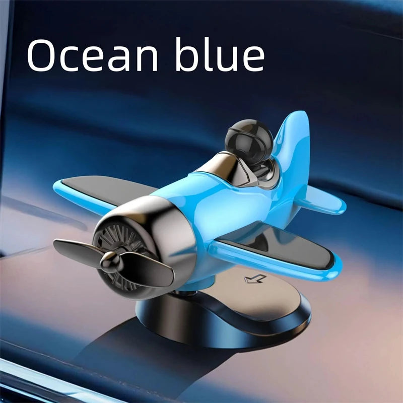 Solar Powered Rotating Airplane Car Dashboard Ornament 360° Auto Spin Decor Airplane Ornaments Car Interior Decoration