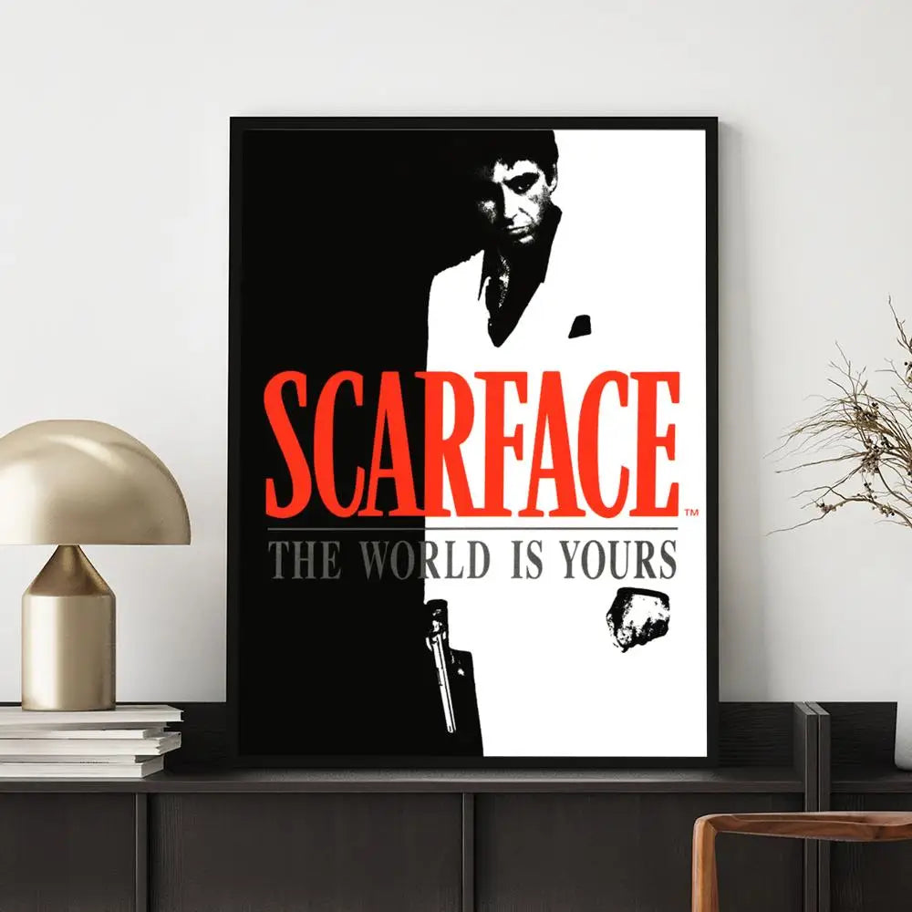 Movie S-Scarface Poster HD Versatile Waterproof Wall Decor Self Adhesive Perfect for Any Room & Ideal Gift
