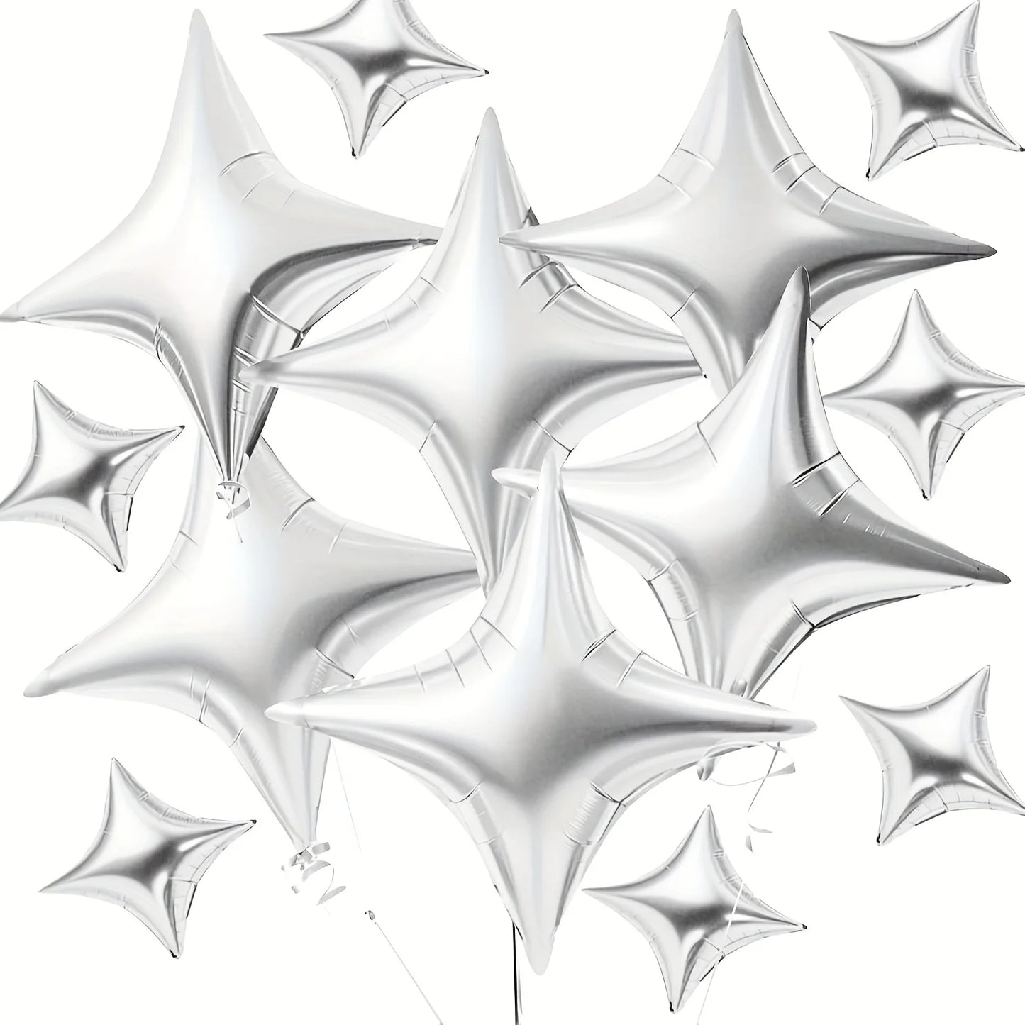 30pcs Gold Silver Foil Star Balloons Set 26inch 10inch Shiny Polyester Four Pointed Star Foil Balloons Strong Atmosphere Party Decorations For Birthdays Weddings Christmas New Year Holiday Celebration Supplies Christmas Essen
