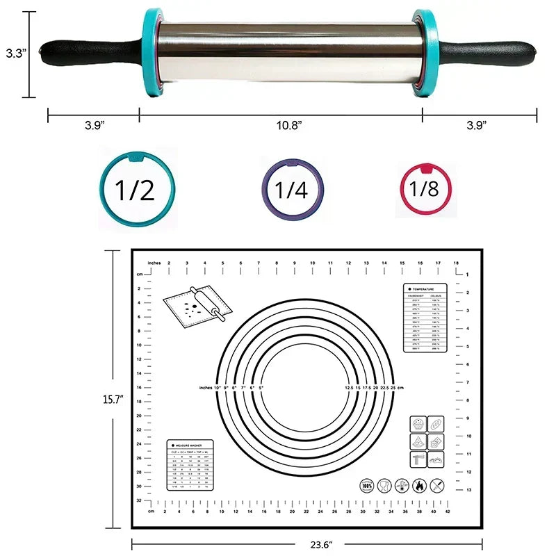 Adjustable Stainless Steel Rolling Pin