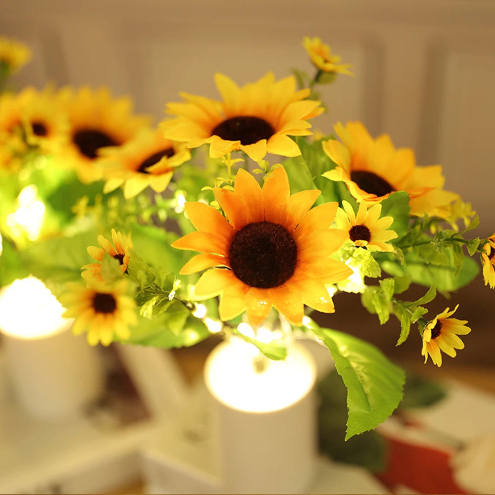 Simulation Flower Reading Light On Battery Reading Table Lamp Flowerpot Potted Safe Simulated for Wedding Valentines Gift
