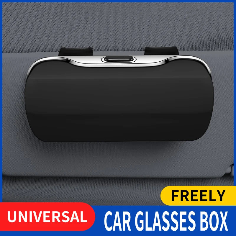 Multifunction Car Glasses Box Portable Car Sunglasses Holder Car Driving Glasses Holder Eyeglass Case Sun Visor For Model Y BMW