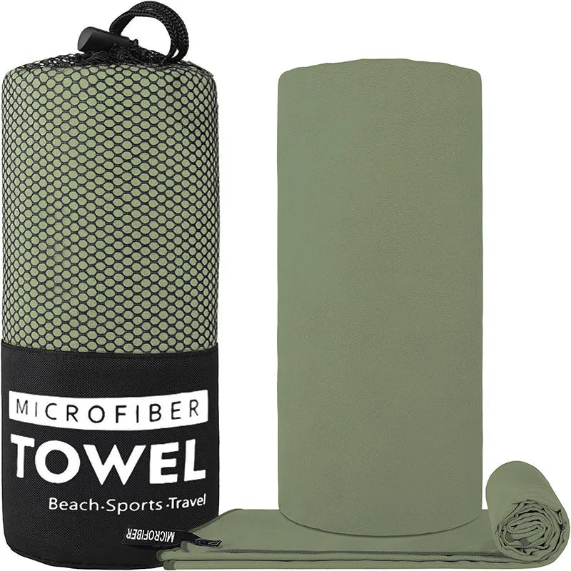 Microfiber Towel With Mesh Bag, Quick Drying Absorbent Towels For Camping, Gym Yoga, Backpacking, Hiking