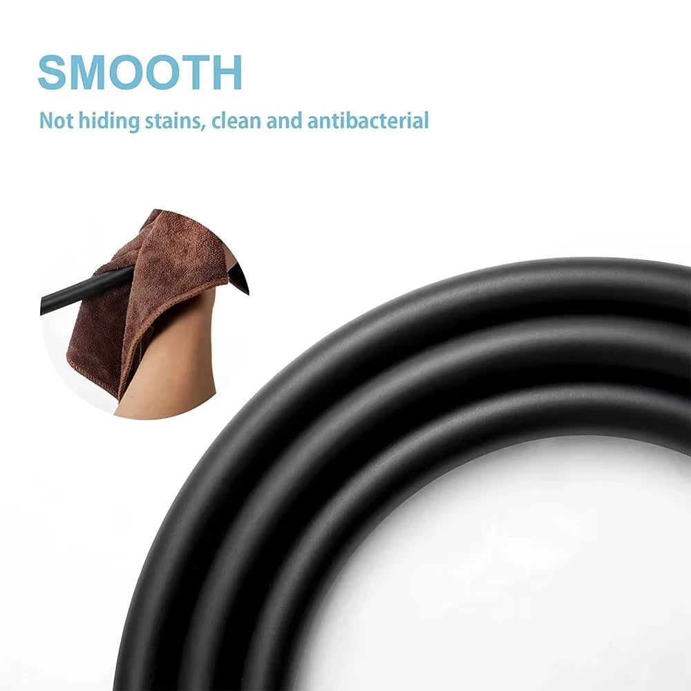 High Pressure Silver/Black Smooth PVC Bathroom Shower Hose 360° Rotation Flexible Hand Held Shower Head