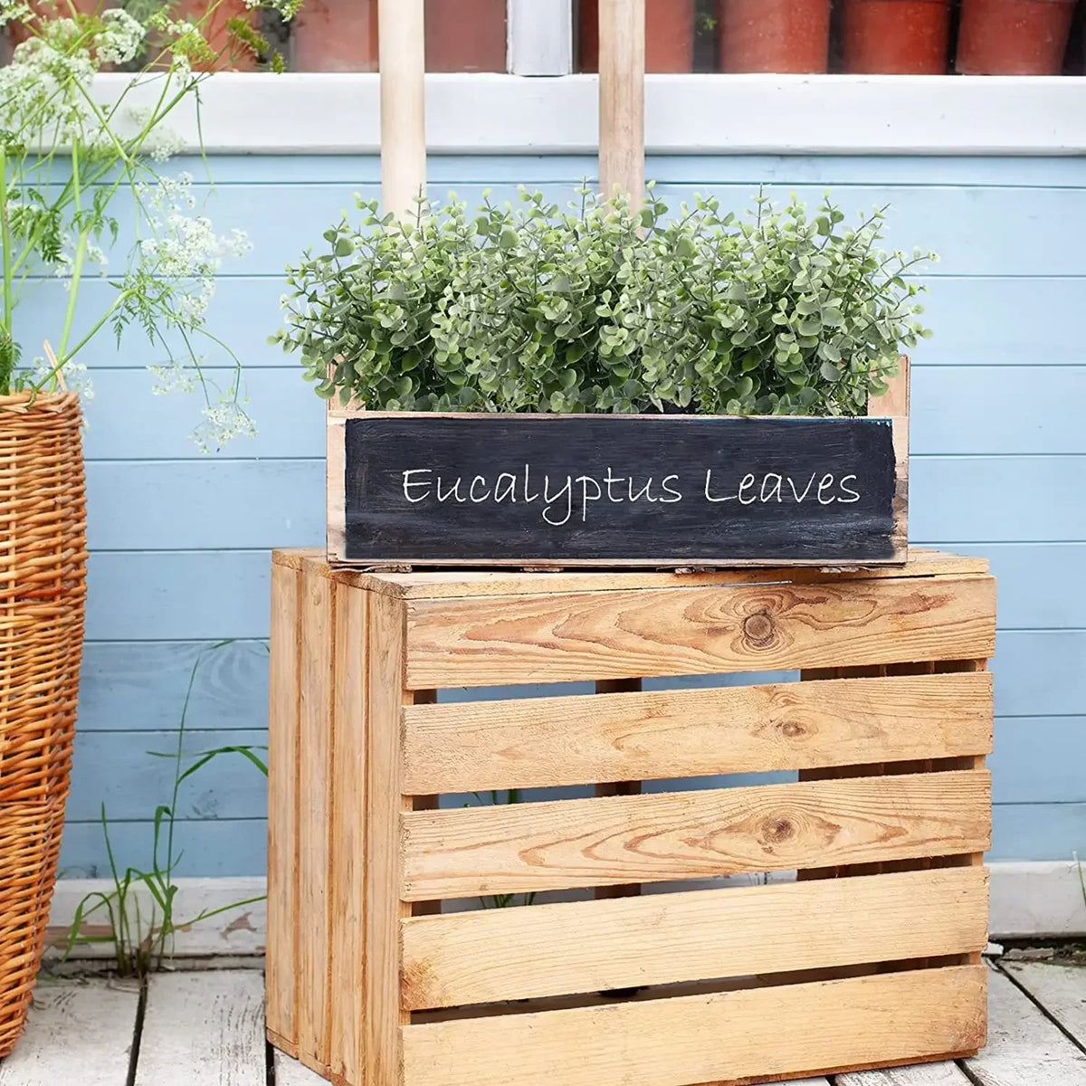 10pcs Artificial Eucalyptus Stems Fake Plants Outdoor Faux Boxwood Shrubs Greenery Stems Fake Bushes for Home Wedding Decor