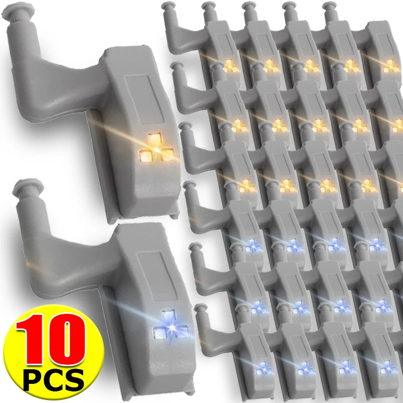 1/10pcs LED Inner Hinge Lamps Universal Under Cabinet Wardrobe Cupboard Sensor Night Lights Kitchen Bedroom Closet Wireless Lamp