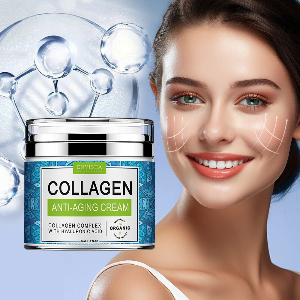 Face Cream Collagen Hyaluronic Acid Skin Tightening Care  Moisturizing Smooth Fade Fine Lines Improve Dullness Brightening