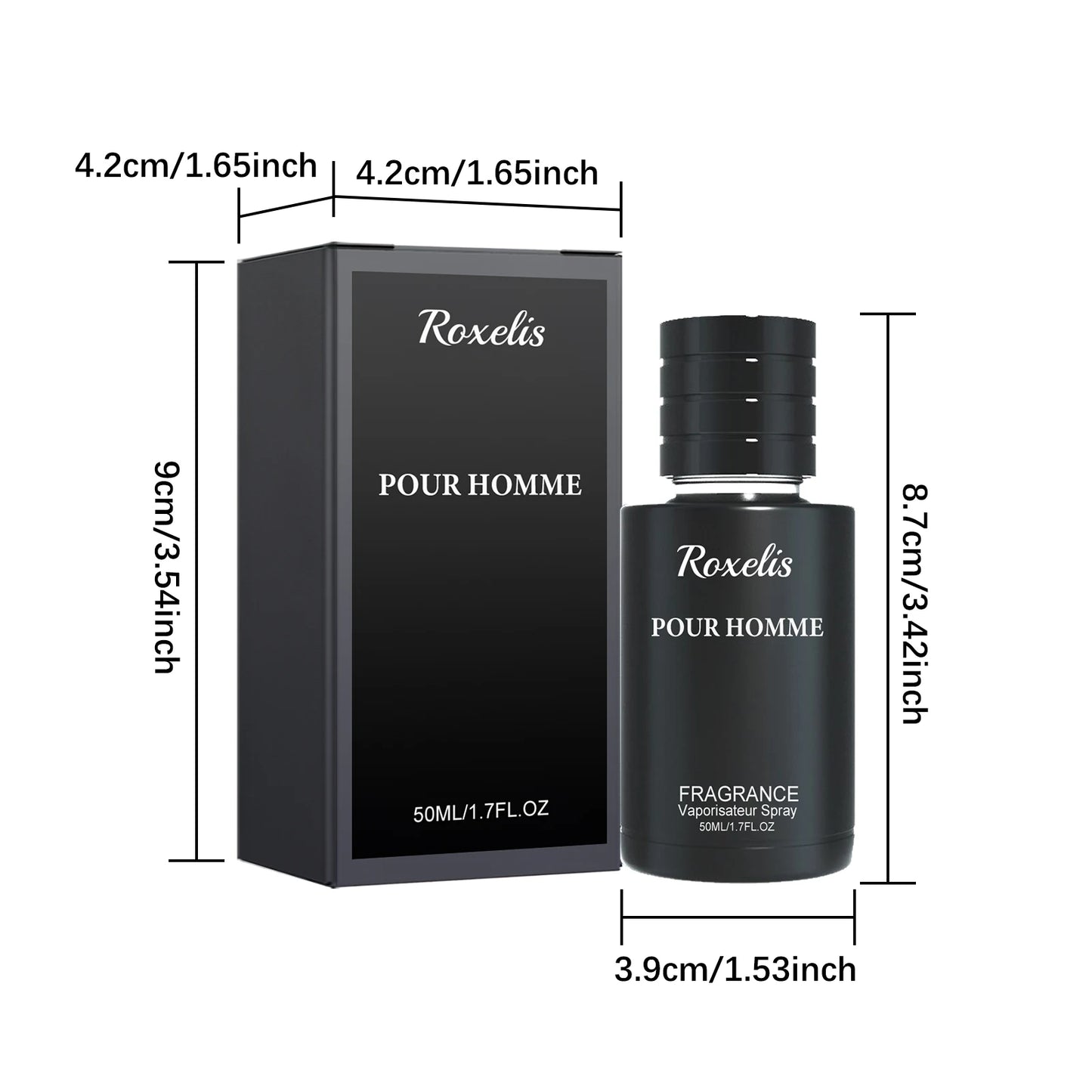 Roxelis 50ml Men Charming Fragrance Gentle Formula Long Lasting Fresh Mint Scent  Elegant Gentleman Fragrance Perfect for Dating