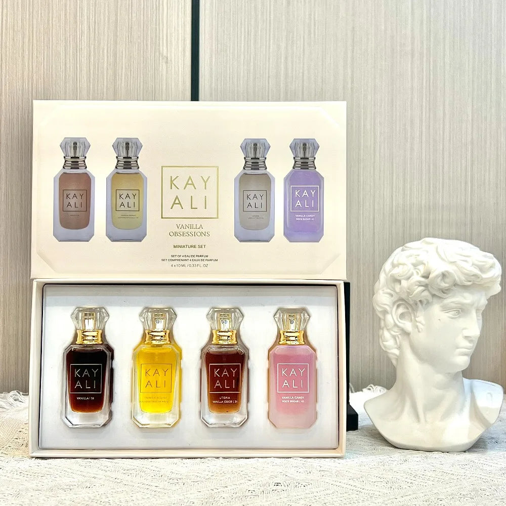 KAYALI 4x10ml Mini Perfume Set Vanilla Oud Floral Fruity Oriental Long Lasting Unisex Eau De Parfum Luxury Gift Collection