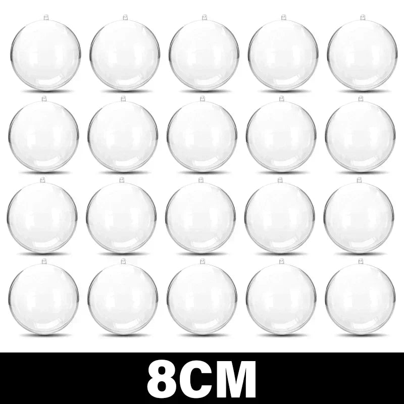 10/1Pc Christmas Transparent Ball Plastic Christmas Trees Open Ball Box Bauble Ornament Wedding Gift Party Home Decoration