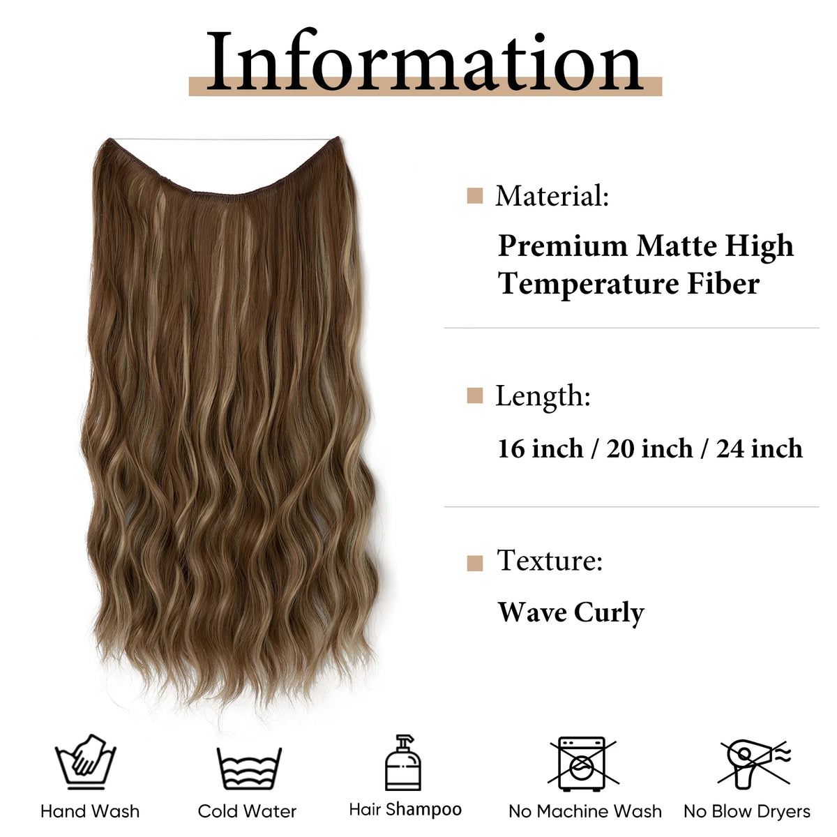 SARLA Synthetic Wave Invisible Wire Clip in Hair Extensions Fish Line With Clips Hairpiece Ombre Fake Hair Piece For Woman