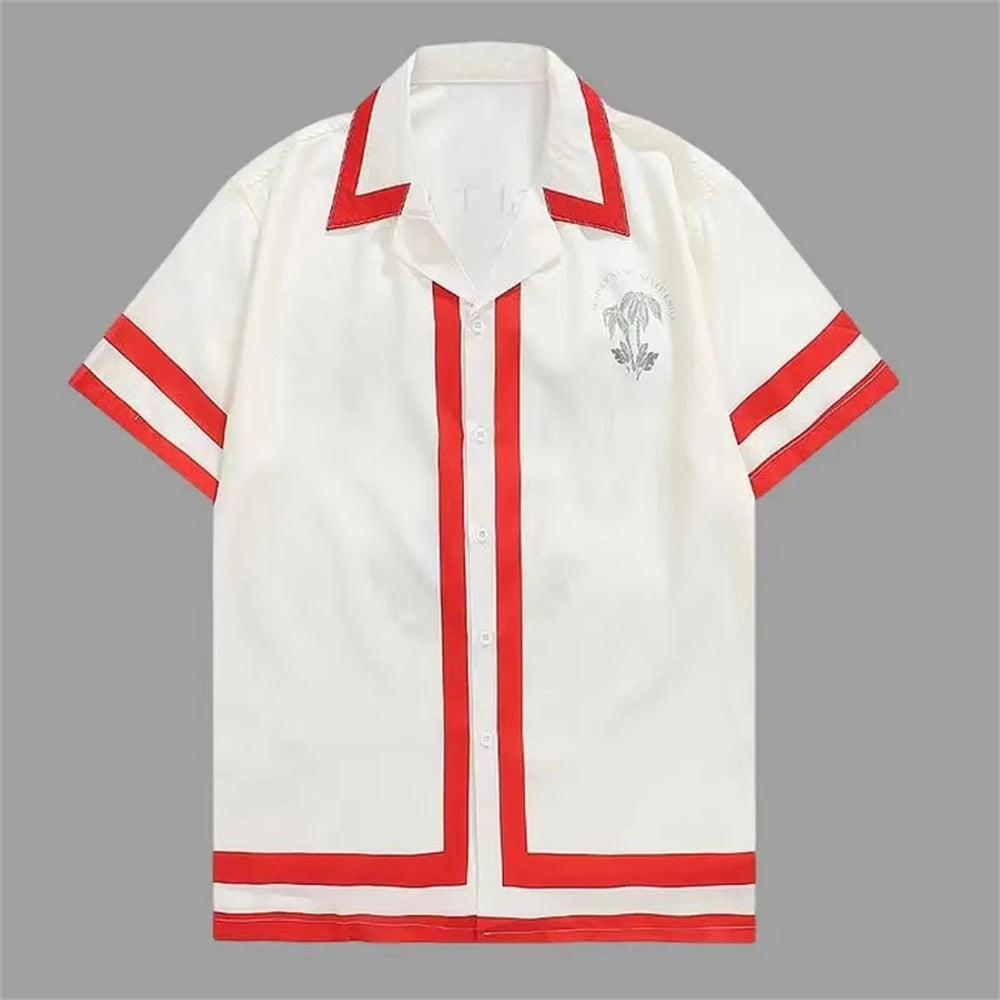 2025 Men's Short Sleeve Shirts Fashion Shirts Hawaiian Casual Comfortable Vacation Travel Oversized Tops camisa blanca hombre