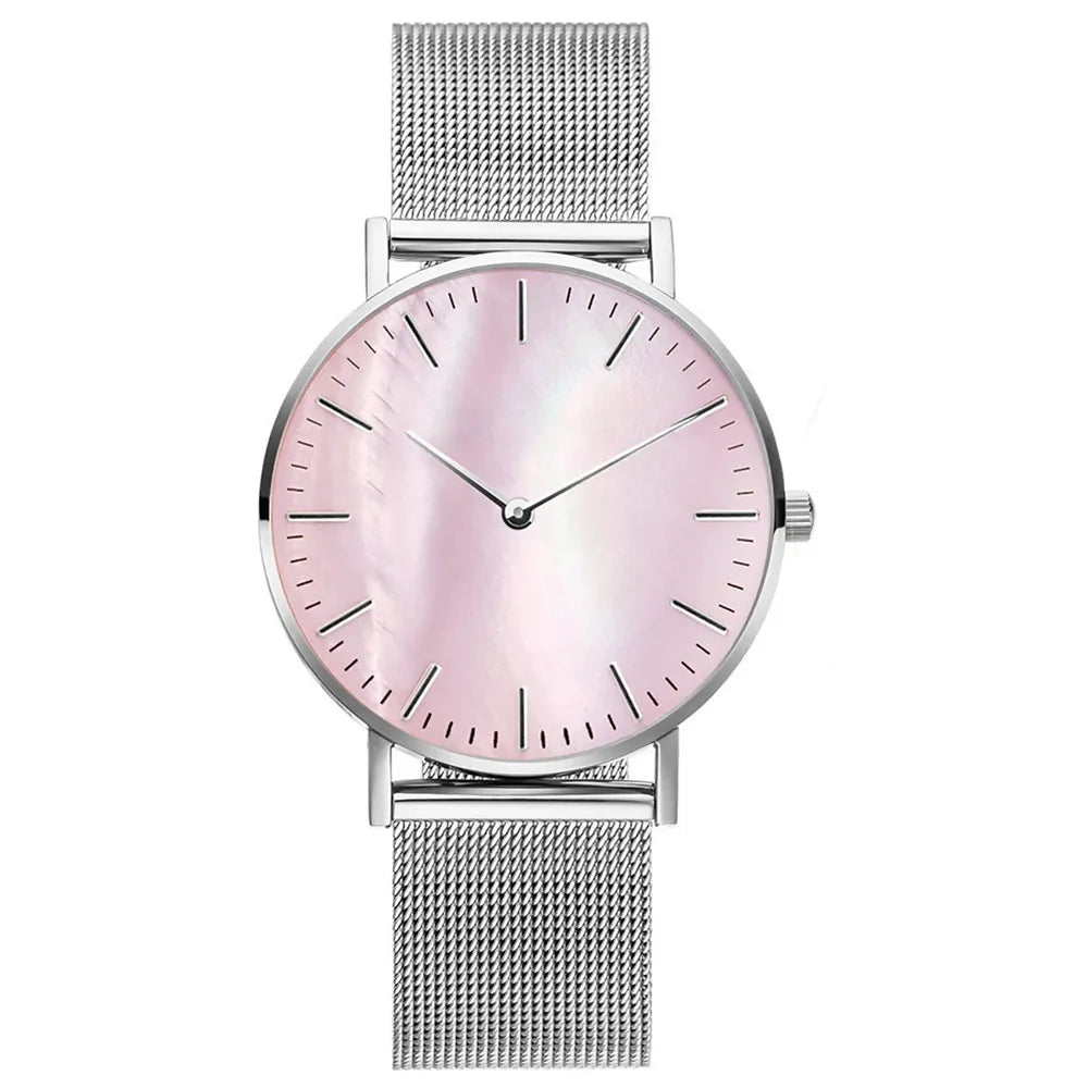 Luxury Brand Watches for Women Fashion Metal Mesh Band Analog Quartz Wristwatch Simple Elegant Ladies Clock Gift Zegarek Damski