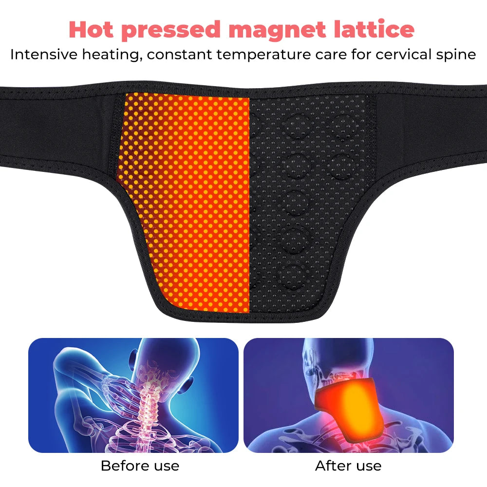 Tourmaline Self-heating Neck Brace 9/13/19 Magnets Stone Neck Care Cervical Spine Warming Brace Belt Relieve Discomfort