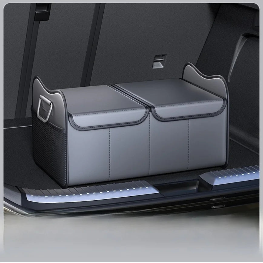 Foldable PU Car Trunk Storage Box Multifunctional Vehicle Organizer Box Portable Car Rear Trunk Sundries Storage Container