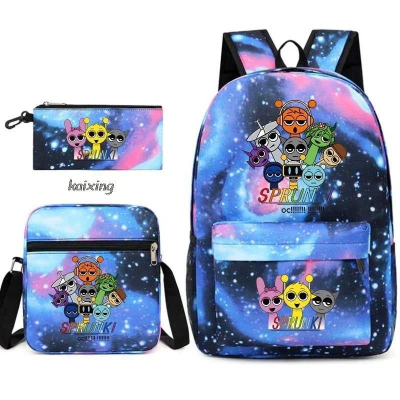 Sprunki Anime Backpack Set 3pcs