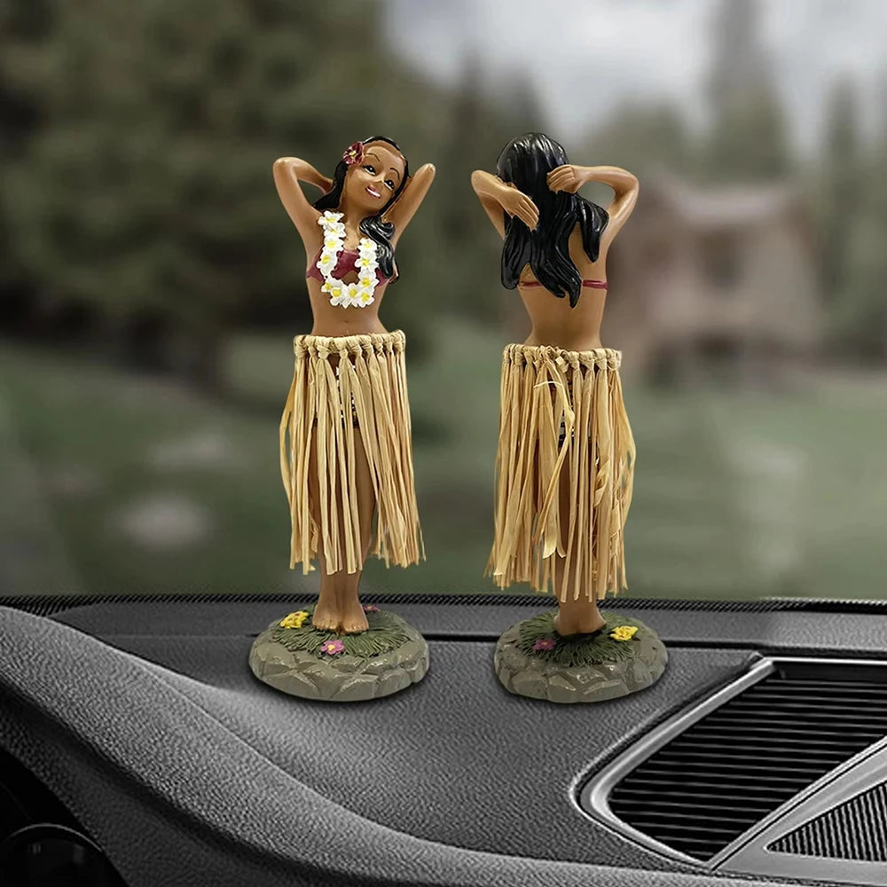 Hawaiian Dancing Girl Posing Dancer Car Interior Ornaments Dashboard Doll bobbleheads Hawaiian Souvenir Ornament Centerpieces