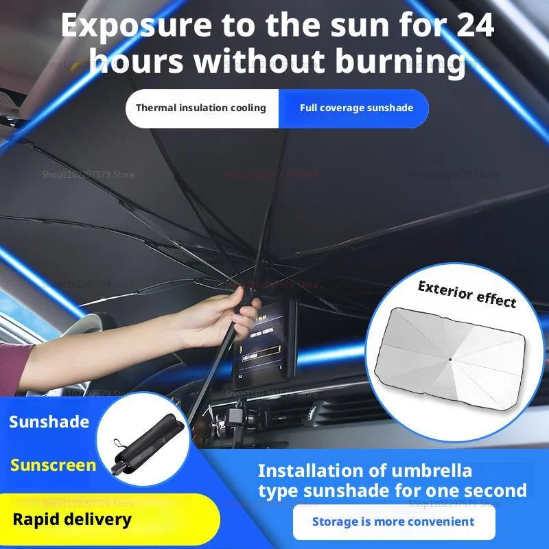 Portable Car Sunshade Inside Front Windshield UV Sun Protector Insulation Sun Block UV Protectant Dash Cover