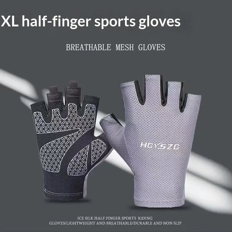 Anti-Slip Shock Absorbing Half Finger Gloves Breathable Fingerless Bike Riding Gym Gloves for Men and Women