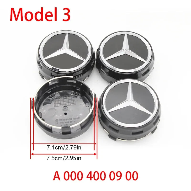 4Pcs 75mm Car Wheel Center Hub Caps Cover For Mercedes Benz Amg B/C/E/S Class A Class C200L GLC GLK CLA W163 W166 W221 Accessory