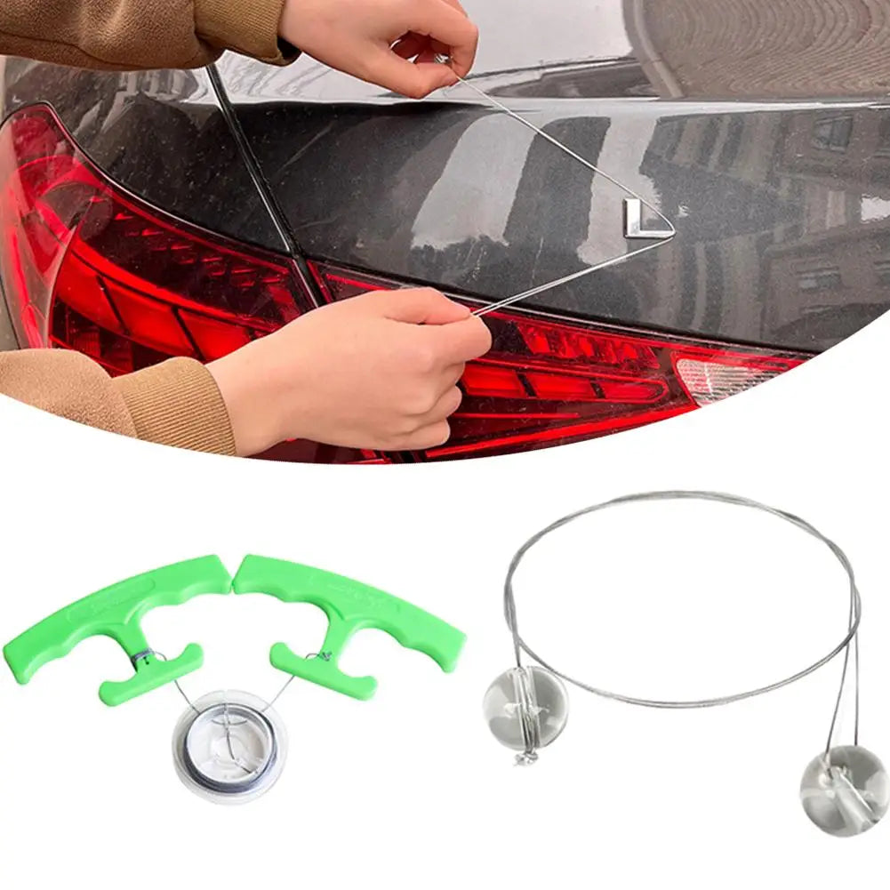 Car Emblem Remover Tool Kit Ergonomic Logo & Sticker Removal Tool Professional Auto Body Debadge Kit with Fishing Line