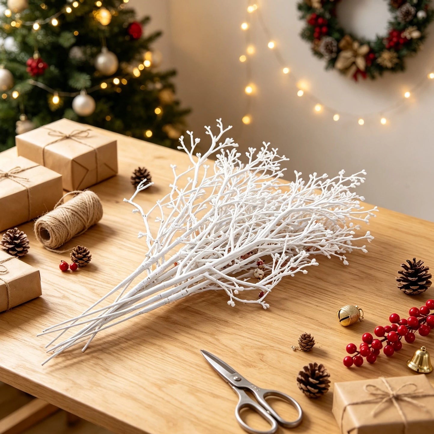 1/5pc Artificial Plant Vases Home Table Christmas Tree Decoration Flowers Scrapbooking Wedding Bridal Accessories Clearance Prop