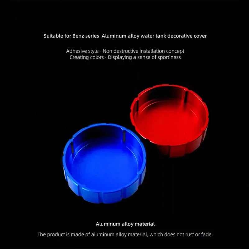 Universal Fit Aluminum Alloy Car Water Tank Cap for Mercedes Benz AMG Models with Decorative Sticker Compatible with W204 W205 W